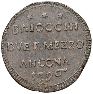 reverse: ANCONA, Pio VI - Sampietrino da 2 Baiocchi e mezzo, 1796