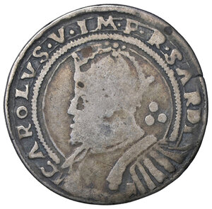 obverse: CAGLIARI, Carlo V - 3 Reali, (1517-1556)