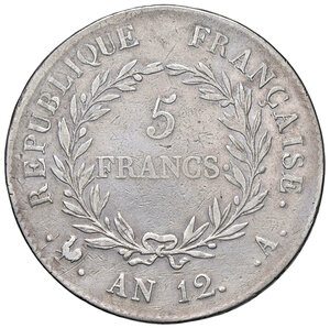 reverse: FRANCIA, Napoleone I - 5 Franchi, An12 A