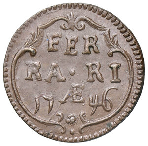 reverse: FERRARA, Benedetto XIV - Quattrino, 1746