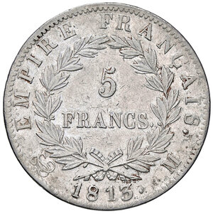 reverse: FRANCIA, Napoleone I - 5 Franchi, 1813 M