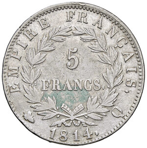 reverse: FRANCIA, Napoleone I - 5 Franchi, 1814 Q