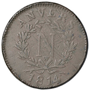 obverse: FRANCIA, Napoleone I- Assedio di ANVERSA - 10 Cent, 1814