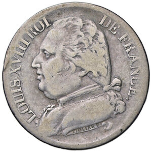 obverse: FRANCIA, Luigi XVIII - 5 Franchi, 1814 L