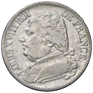 obverse: FRANCIA, Luigi XVIII - 5 Franchi, 1814 Q