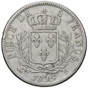 reverse: FRANCIA, Luigi XVIII - 5 Franchi, 1815 B