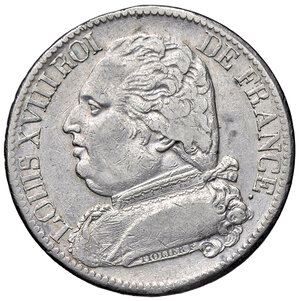 obverse: FRANCIA, Luigi XVIII - 5 Franchi, 1815 I