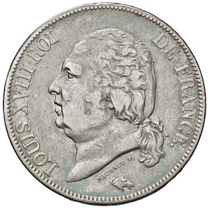 obverse: FRANCIA, Luigi XVIII - 5 Franchi, 1816 B