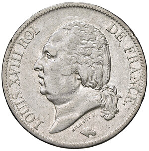 obverse: FRANCIA, Luigi XVIII - 5 Franchi, 1817 A