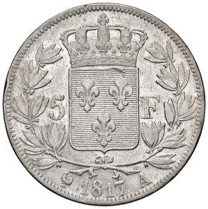 reverse: FRANCIA, Luigi XVIII - 5 Franchi, 1817 A