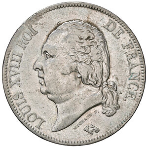 obverse: FRANCIA, Luigi XVIII - 5 Franchi, 1817 A