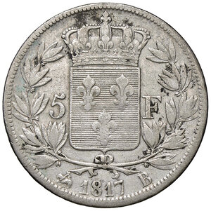 reverse: FRANCIA, Luigi XVIII - 5 Franchi, 1817 B