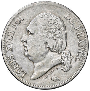 obverse: FRANCIA, Luigi XVIII - 5 Franchi, 1818 B