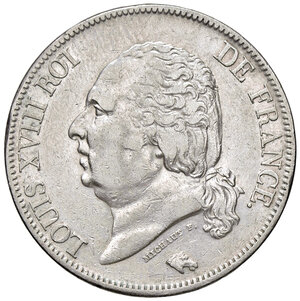 obverse: FRANCIA, Luigi XVIII - 5 Franchi, 1822 A