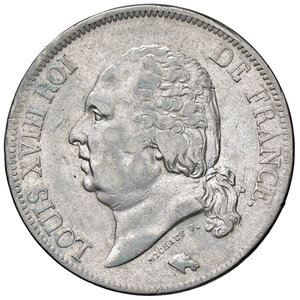 obverse: FRANCIA, Luigi XVIII - 5 Franchi, 1823 D