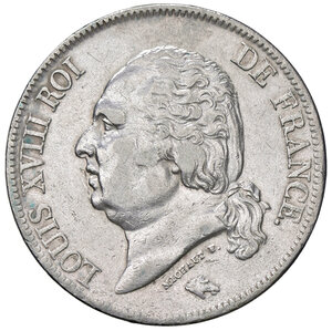 obverse: FRANCIA, Luigi XVIII - 5 Franchi, 1823 M