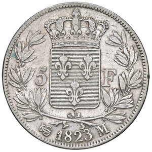 reverse: FRANCIA, Luigi XVIII - 5 Franchi, 1823 M