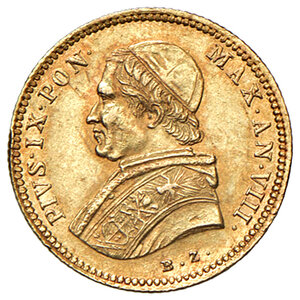 obverse: Pio IX (1846-1878). Roma. Scudo 1853 anno VIII AV. Pagani 377. MIR 3136/1. q.SPL 