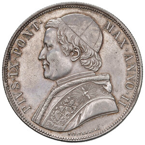 obverse: Pio IX (1846-1878). Roma. Scudo 1847 anno II AG. Pagani 310. MIR 3117/4.  q.SPL 