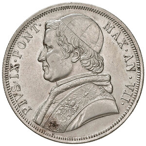 obverse: Pio IX (1846-1878). Roma. Scudo 1853 anno VII AG. Pagani 394. MIR 3137/2. Buon BB 