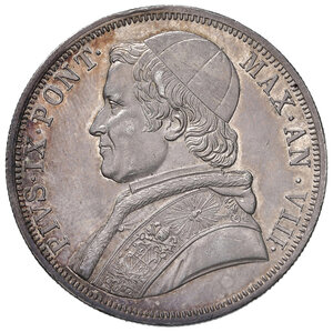 obverse: Pio IX (1846-1878). Roma. Scudo 1853 anno VIII AG. Pagani 395. MIR 3137/4. Graffietti e colpetti nel campo del rov., altrimenti SPL 