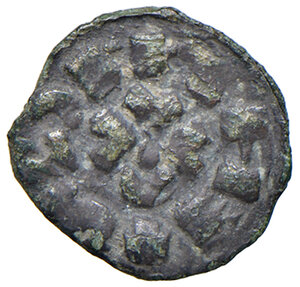 reverse: Lucca. Enrico III, IV o V (1004-1024). Medaglia o obolo MI gr. 0,46. Bellesia 4 (frazione di denaro). MIR 112. Estremamente raro e in stato di conservazione inconsueto per il tipo di moneta, buon BB 