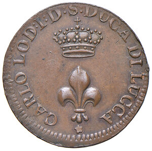 obverse: Lucca. Carlo Ludovico di Borbone (1824-1847). Soldo 1841 CU. Pagani 274. SPL 