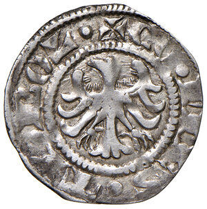 obverse: Merano. Mainardo II (1258-1295) e successori. Grosso tirolino 1274-1306 (11° contrassegno) AG gr. 1,26. CNTM M121 var. MIR 175. MEC 12, 967. Migliore di BB