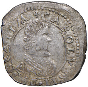 obverse: Messina. Carlo II di Spagna (1665-1700). Da 4 tarì 1674 (sigle DI-BV; D. Giovanni Battista Vigevi zecchiere) AG gr. 10,62. Spahr 6. MIR 364/5. Rara. Buon BB 