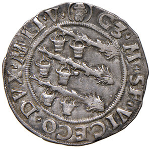 reverse: Milano. Galeazzo Maria Sforza (1466-1476). Grosso da 5 soldi AG gr. 2,80. Crippa 10. MIR 204. Buon BB 