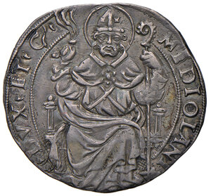 reverse: Milano. Luigi XII re di Francia (1500-1513). Grosso regale da 6 soldi AG gr. 3,77. Crippa 6. MIR 239/2. Molto raro. q.SPL 