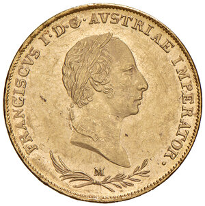 obverse: Milano. Francesco I d’Asburgo-Lorena (1815-1835). Sovrana 1831 AV. Pagani 104. Crippa 1/L. MIR 500/10.  Fondi lucenti. Diffusi segni nei campi al dr., altrimenti migliore di SPL