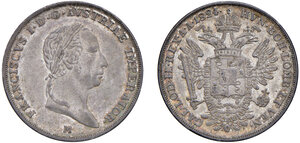 obverse: Milano. Francesco I d’Asburgo-Lorena (1815-1835). Mezzo scudo 1824 AG. Pagani 135. Crippa 6/C. MIR 505/3. Con cartellino originale di antica raccolta. Leggera patina, q.SPL 