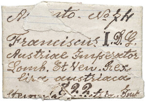 reverse: Milano. Francesco I d’Asburgo-Lorena (1815-1835). Lira austriaca 1822 AG. Pagani 144. Crippa 7/A. MIR 506/1. Con cartellino originale di antica raccolta. Rara. Patina iridescente, SPL