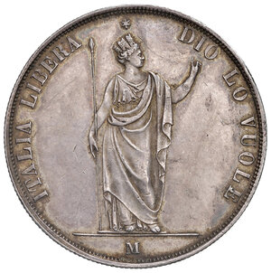 reverse: Milano. Governo provvisorio di Lombardia (1848). Da 5 lire 1848 AG. Pagani 213. Crippa 3/A. MIR 527. q.SPL