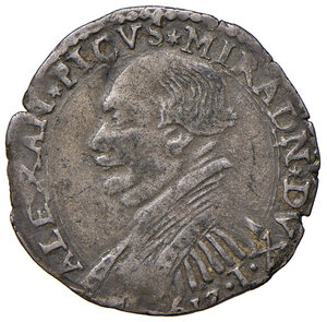 obverse: Mirandola. Alessandro I Pico (1602-1637). Mezza lira 1617 AG gr. 2,05. MIR 555/2. Bellesia Mirandola 12. Molto rara. BB 