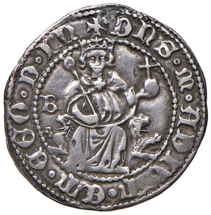 reverse: Napoli. Ferdinando I d’Aragona (1458-1494). Carlino (sigla B; Benedetto Cotrullo m.d.z. 1460-1468) AG gr. 3,55. P.R. 21c. MIR 72/3. Vall-Llosera i Tarrés 104.  Raro. Buon BB 