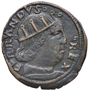 obverse: Napoli. Ferdinando I d’Aragona (1458-1494). Cavallo (sigla T) AE gr. 1,74. CNI –. P.R. –. MIR –. Vall-Llosera i Tarrés 237. Su questo esemplare la corona radiata del re termina con degli anelletti e solo il testo di Vall-Llosera i Tarrés sulle monete aragonesi di Napoli riporta questa tipologia che possiamo ritenere di estrema rarità.  Estremamente raro. Buon BB 