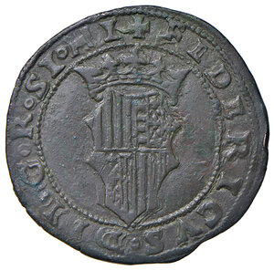 obverse: Napoli. Federico III d’Aragona (1496-1501). Doppio sestino AE gr. 4,24. P.R. 9. MIR 108. Vall-Llosera i Tarrés 327. Acquistato privatamente da Numismatica de Falco, Napoli. Molto raro ed esemplare particolarmente ben conservato, migliore di BB 