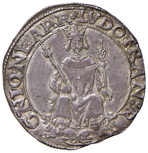 obverse: Napoli. Luigi XII re di Francia (1501-1503). Carlino AG gr. 3,65. P.R. 3. MIR 112. Molto raro. Patina di medagliere, q.SPL 