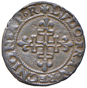 obverse: Napoli. Luigi XII re di Francia (1501-1503). Sestino AE gr. 2,28. P.R. 5. MIR 113. Acquistato privatamente da Numismatica de Falco, Napoli. Raro. Migliore di BB