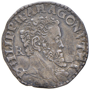 obverse: Napoli. Filippo II di Spagna (1554-1598). II periodo: re di Spagna, 1556-1598. Carlino (sigle IBR; Giovan Battista Ravaschieri m.d.z., fino al 1567) AG gr. 2,94. P.R. 35. MIR 180. Magliocca 68/1. BB 