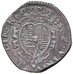 reverse: Napoli. Filippo IV di Spagna (1621-1665). Tarì 1622 (sigle MC/C; Michele Cavo m.d.z., 1626-1630 e Francesco Antonio di Costanzo m.d.p., 1621-1623) AG gr. 5,85. P.R. 30b. MIR 245/3. Magliocca 18. Buon BB