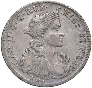 obverse: Napoli. Carlo II di Spagna (1665-1700). II periodo: re, 1674-1700. Ducato da 100 grana 1693 (sigle AG/A; Andra Giovane m.d.z. e Marco Antonio Ariani m.d.p.) AG gr. 21,61. P.R. 3. MIR 294. Magliocca 7. Ex asta Bolaffi 18/2011, 327. BB 