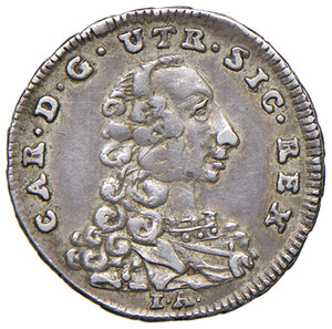 obverse: Napoli. Carlo di Borbone (1734-1759). Mezzo carlino 1758 AG gr. 1,08. P.R. 47. MIR 342/3. Magliocca 159. Buon BB