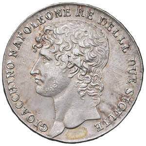 obverse: Napoli. Gioacchino Murat (1808-1815). Monetazione napoletana, 1808-1811. Da 12 carlini 1810 AG. Pagani 46. P.R. 2. MIR 431/1. Magliocca 406.  Rara. Graffietti al dr., altrimenti q.SPL 