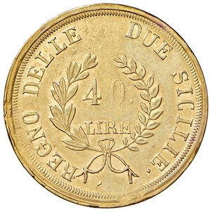 reverse: Napoli. Gioacchino Murat (1808-1815). Monetazione decimale, 1811-1815. Da 40 lire 1813 AV. Rami lunghi. Pagani 55g. P.R. –. MIR 439/2. Magliocca 414.  Rara. Fondi lucenti, SPL 