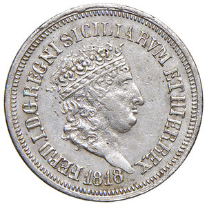 obverse: Napoli. Ferdinando I di Borbone (1816-1825). Da 10 grana 1818 AG. Pagani 90. P.R. 12. MIR 465. Magliocca 449. Ex asta Varesi 54/2009, 2147. q.SPL/SPL 