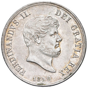 obverse: Napoli. Ferdinando II di Borbone (1830-1859). Da 120 grana 1859 AG. Pagani 225c. P.R. 88. MIR 503/8. Magliocca 569. Rara. SPL 