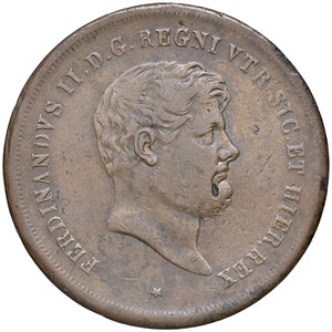 obverse: Napoli. Ferdinando II di Borbone (1830-1859). Da 10 tornesi 1851 CU. Pagani 345. P.R. 199. MIR 521. Magliocca 688. Molto rara. q.BB 